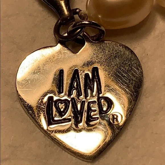 Carolyn Pollack Silver/Pearls I am loved charm